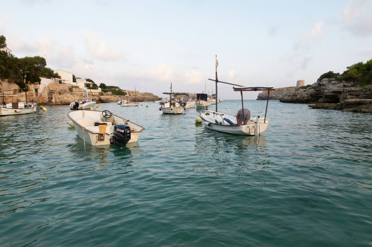 Menorca boats in the harbor